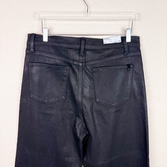 Joe's Jeans Black Mia Wide Leg Coated Pants Stretch Size 33 - Picture 7 of 8